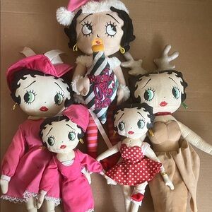 Vintage 1999 Betty Boop Plush Doll Lot of 5